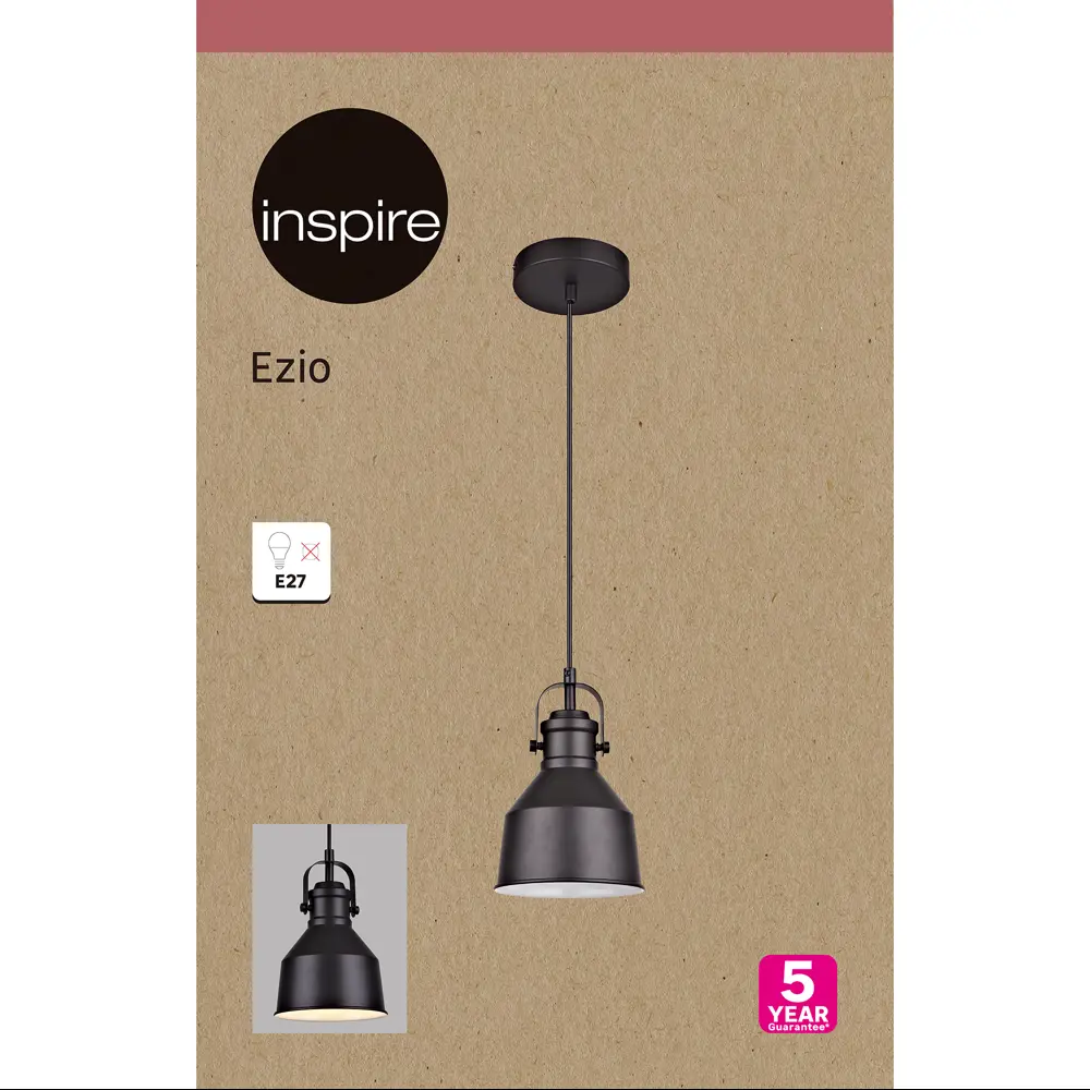Светильник подвесной Inspire Ezio 1 лампа цвет черный 86493709 STLM-2154853  - Вид №3