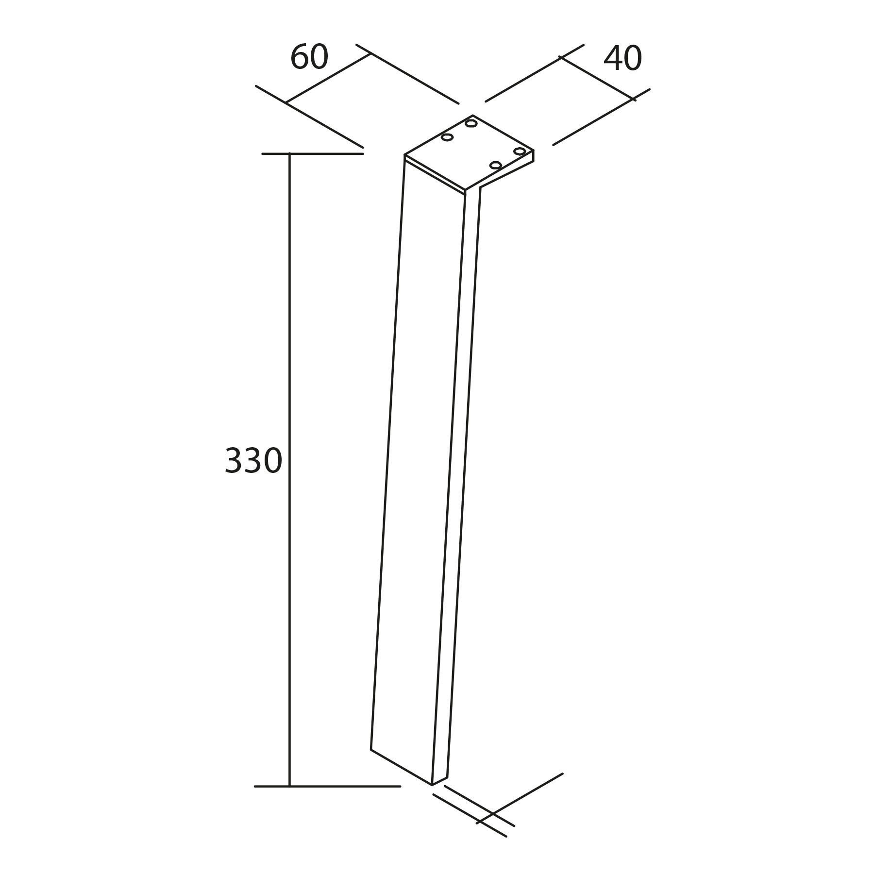 84131 SALGAR Комплект из 2 ножек KLIM WHITE Высота 330 мм  - Вид №1