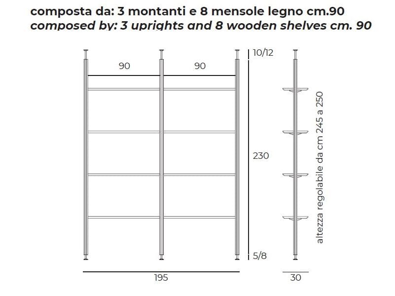 Книжный шкаф из массива дерева Pacini & Cappellini Octagon ARCH-00046742 - Вид №4