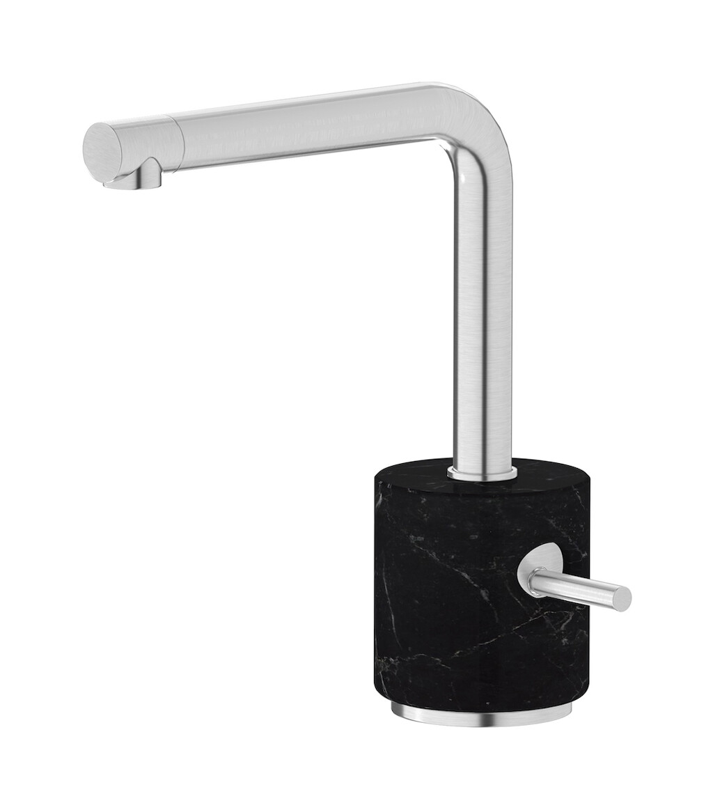 Смеситель для раковины на 1 отверстие в комплекте с донным клапаном WE ARE IB mm200ss_2 Brushed Nickel Marmo