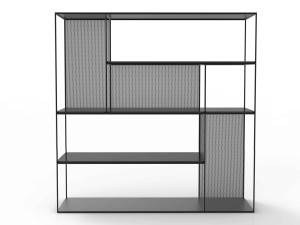 Книжный шкаф из стали и стекла