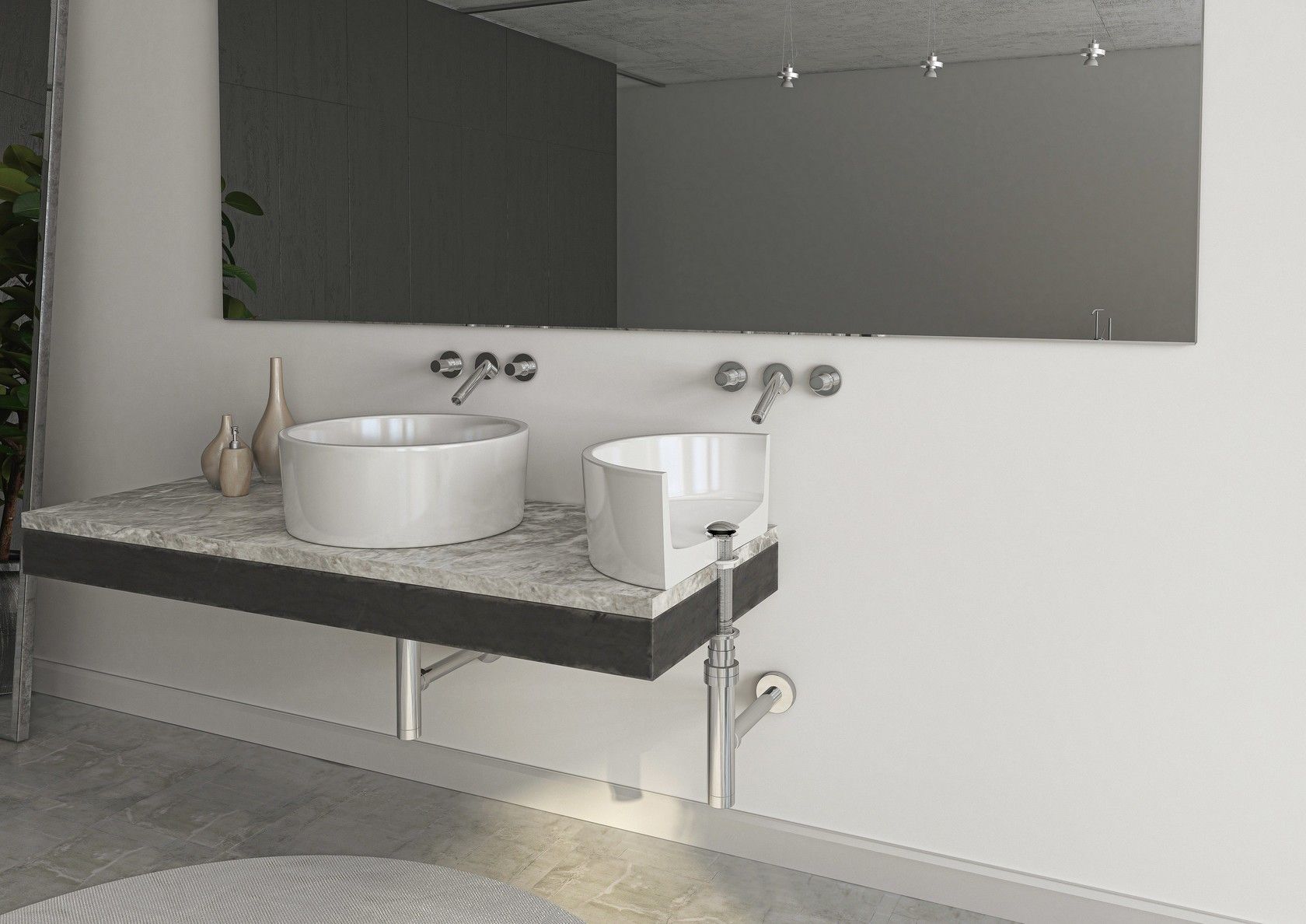 Раковина из АБС-пластика для умывальника и биде Bonomini Royal ARCH-00106105 - Вид №1