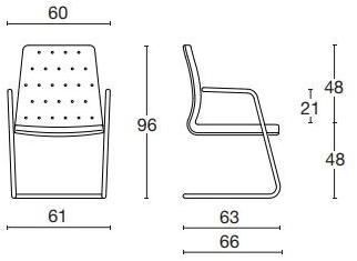 Diemme Кресло на полозьях с подлокотниками для залов ожидания Artù sun-id-1366482 - Вид №5