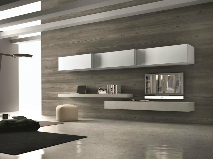 Presotto Настенная модульная оборудованная стенка с подставкой под телевизор Inclinart ecomalta® sun-id-1386175 - Вид №1