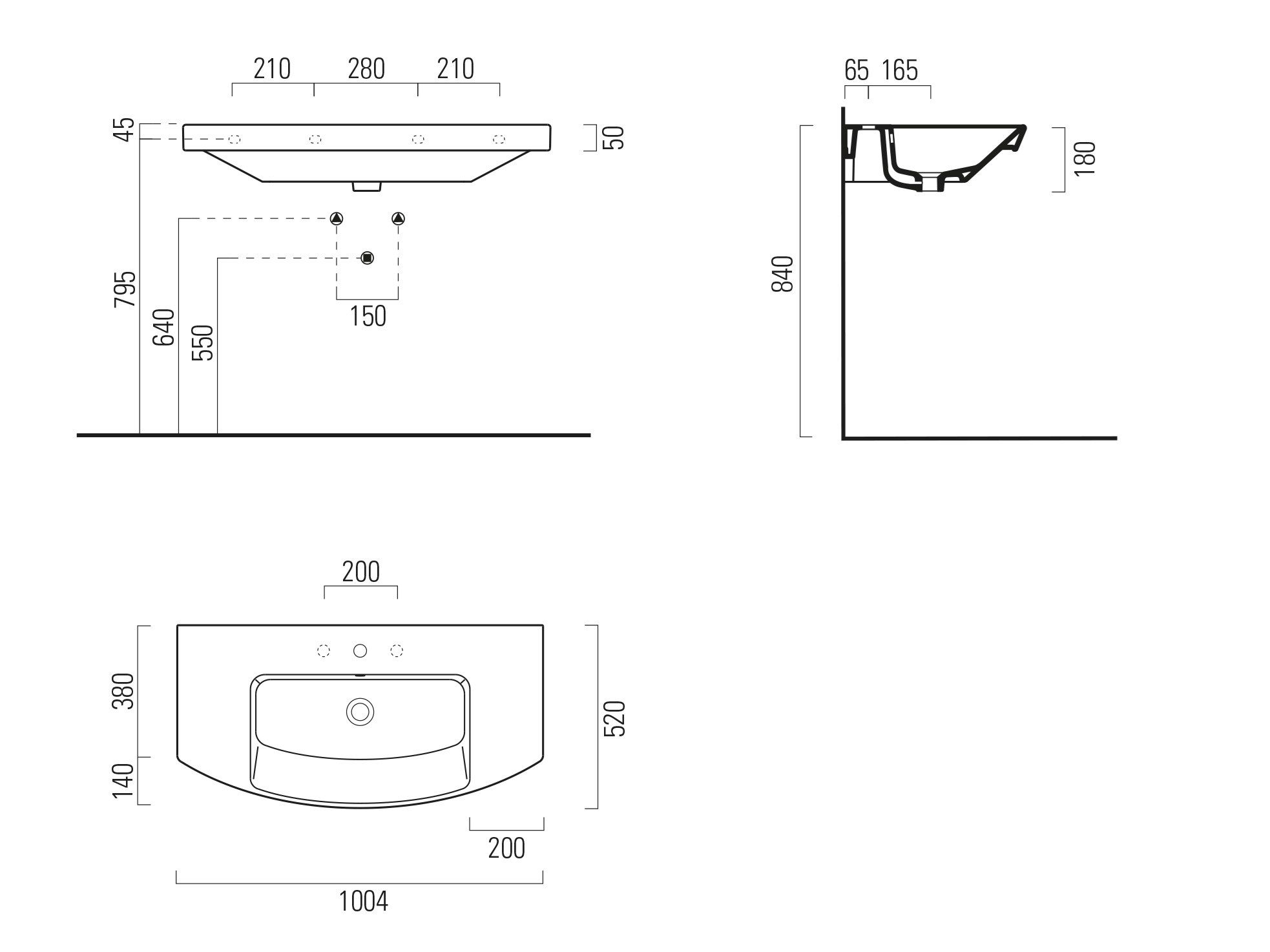 Керамический одиночный умывальник с держателем для полотенец GSI ceramica Norm ARCH-00034174 - Вид №5