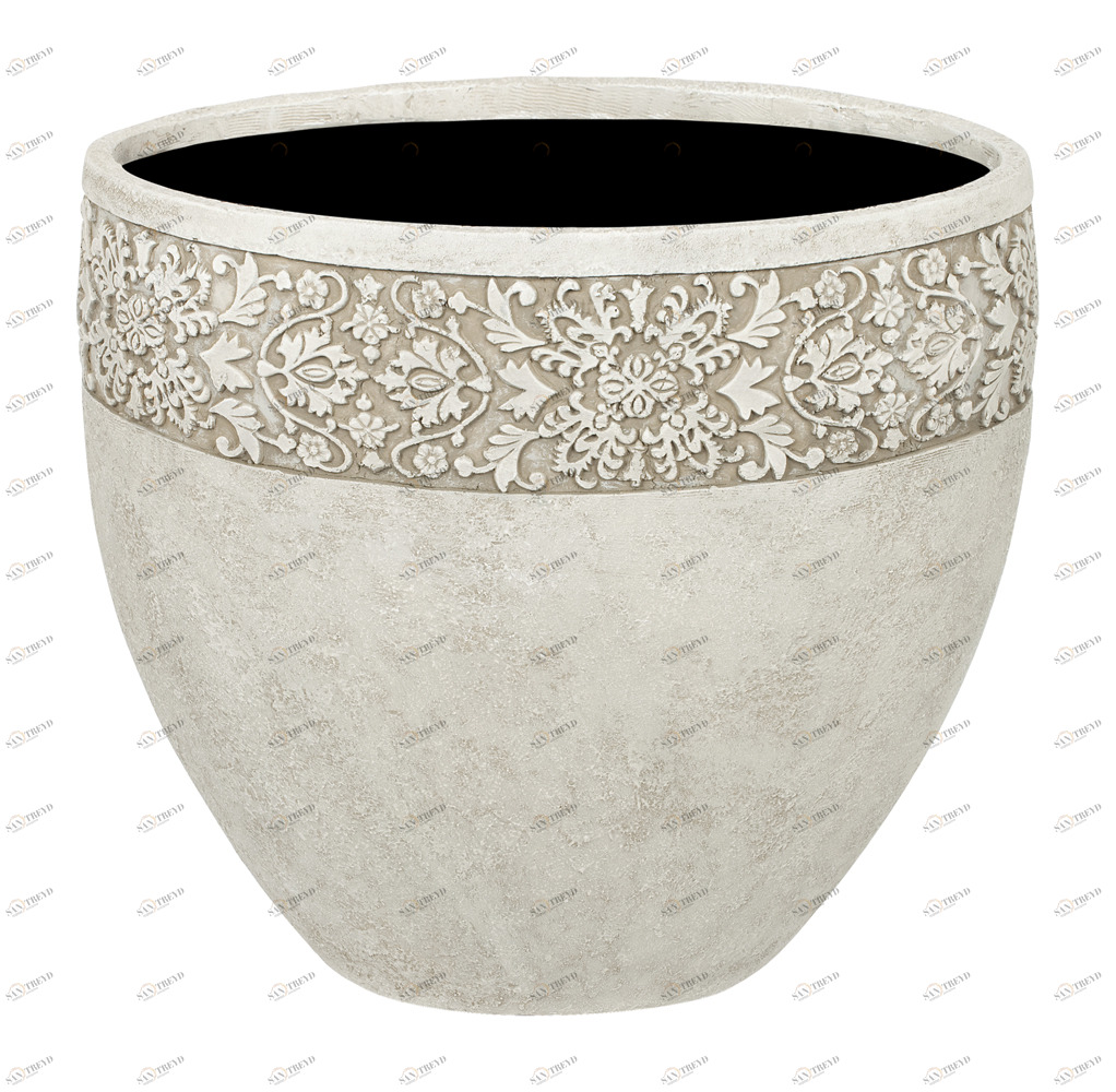 Ваза бежевая с декоративным элементом диаметр 34 см "Пуатье" LE-VILLAGE - 081677 Бежевый 