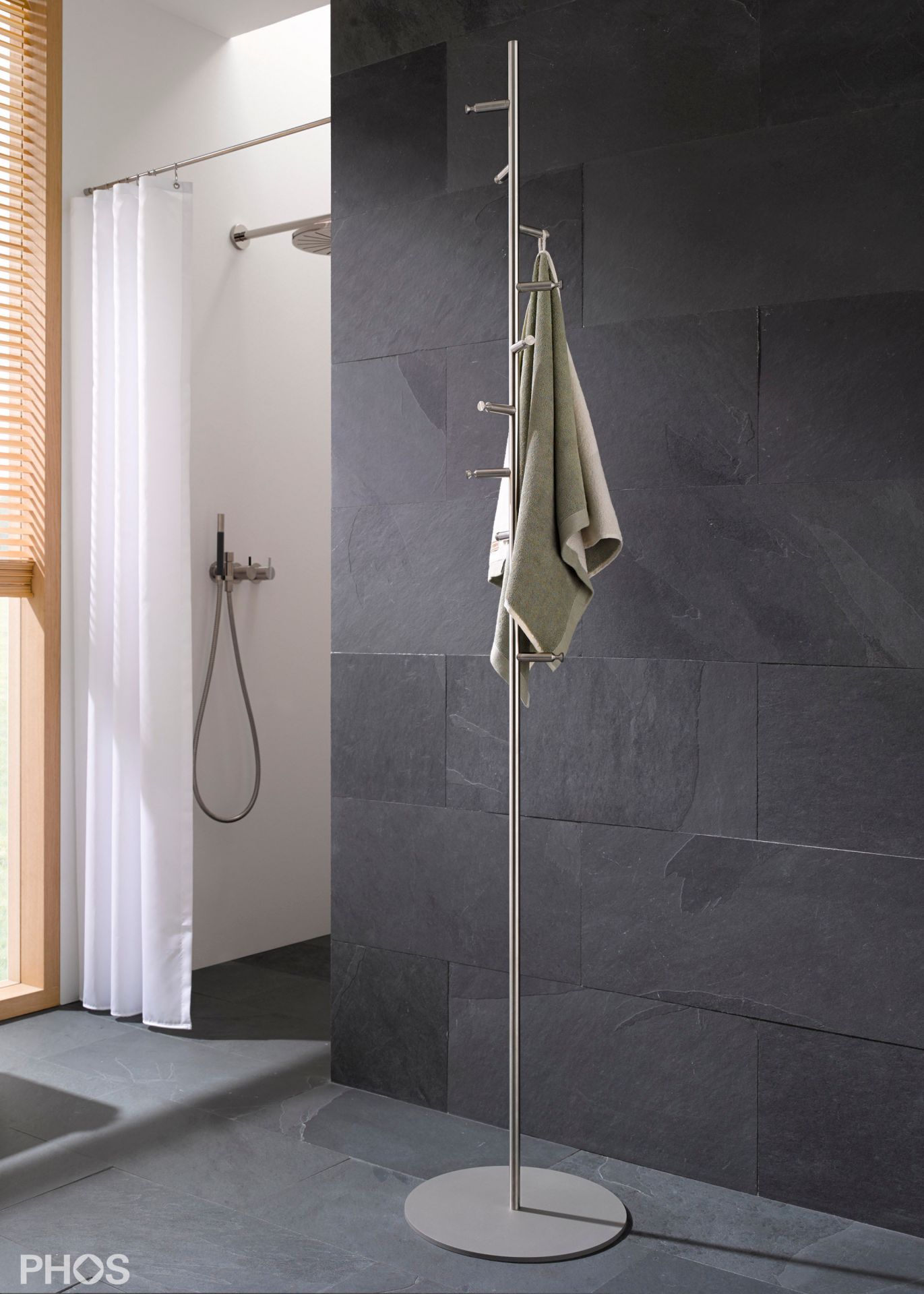 GSTH10-B Вешалка для полотенец и вешалка для верхней одежды с 10 крючками, основание: серое PHOS  - Вид №2