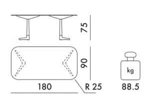 Прямоугольный стол из керамогранита Kartell MULTIPLO XL ARCH-00150442 - Вид №7