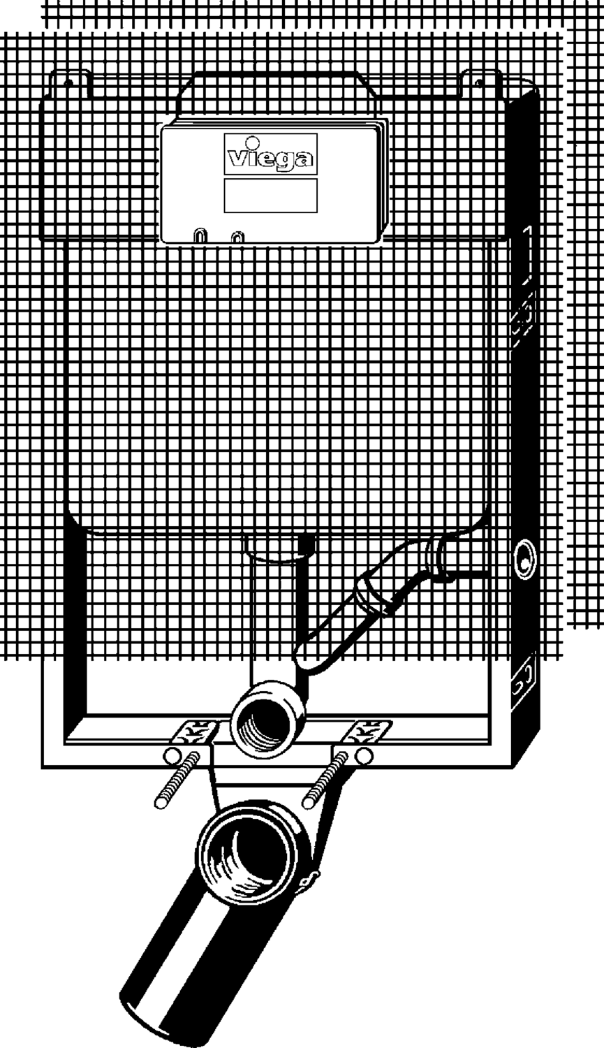 Системная техника  Viega Mono  Блоки скрытого монтажа для унитазов  Спереди VIEGA 662 752 Модель 8308.8 Santreyd  - Вид №1