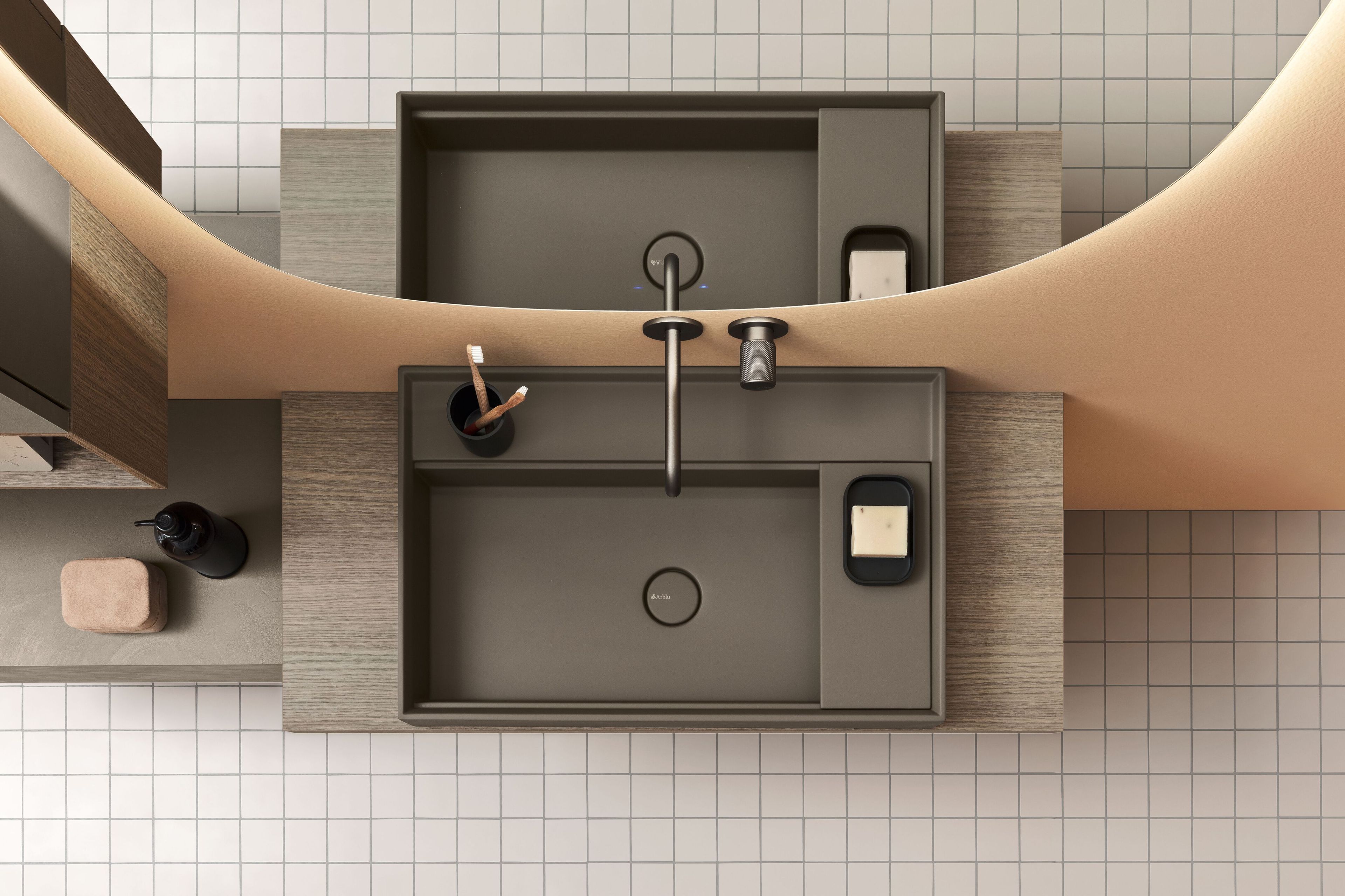 Термо текстурированный подвесной умывальник ARBLU Dress System ARCH-00023447 - Вид №3