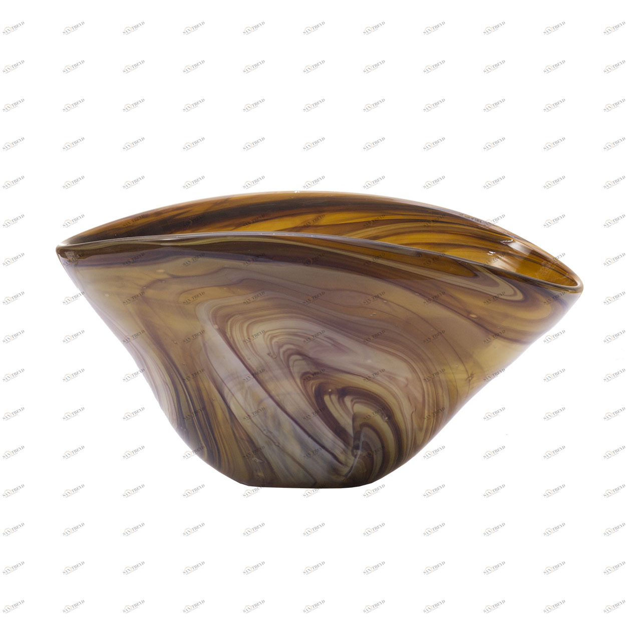 Ваза стеклянная желто-коричневая 13х25х17 см GARDA DECOR - 039986 Коричневый 