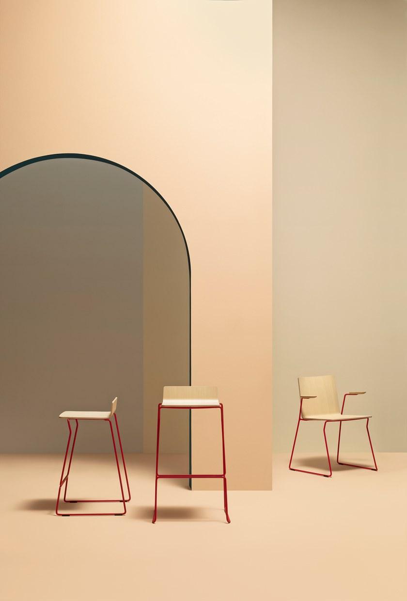 Pedrali Стул из стали и дерева с подлокотниками Osaka metal 5712 - Вид №8