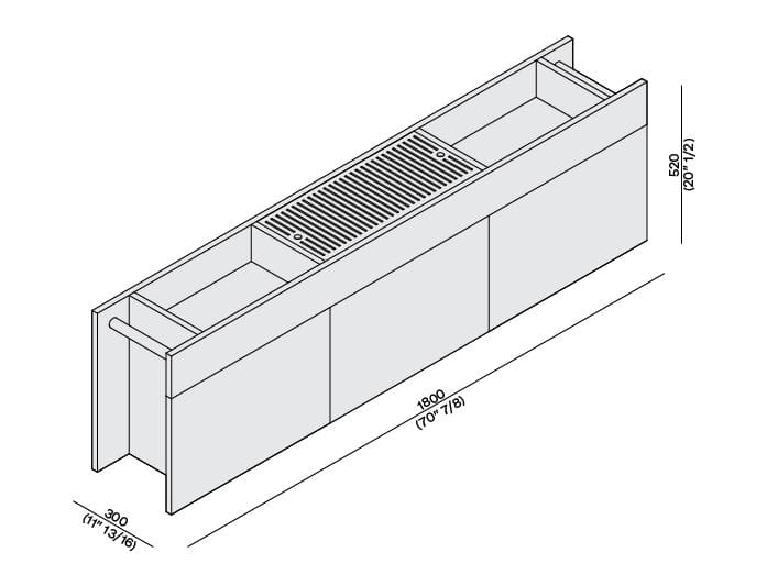 Мраморный подвесной умывальник со встроенной раковиной с ящиками LUCE DI CARRARA Passage ARCH-00087678 - Вид №3
