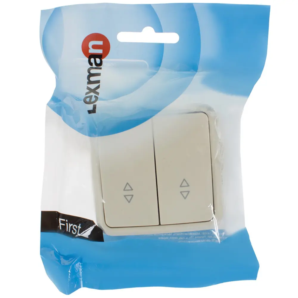 LEXMAN Двойной проходной выключатель накладной с двумя клавишами в бежевом глянцевом исполнении 81930582 First 2 STLM-1110990 - Вид №3