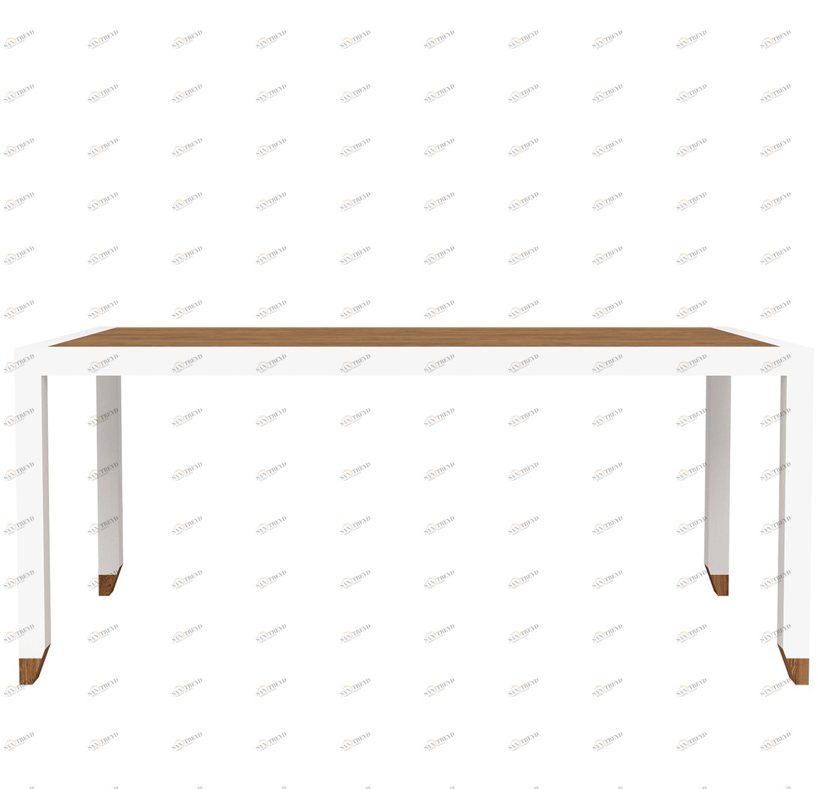 Обеденный стол белый прямоугольный с деревянным топом 180 см Arnika FURNITERA ARNIKA 120348 Бежевый;белый 