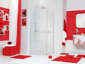 MEGIUS Душевая кабина угловая стеклянная с распашной дверцей Web 5.0