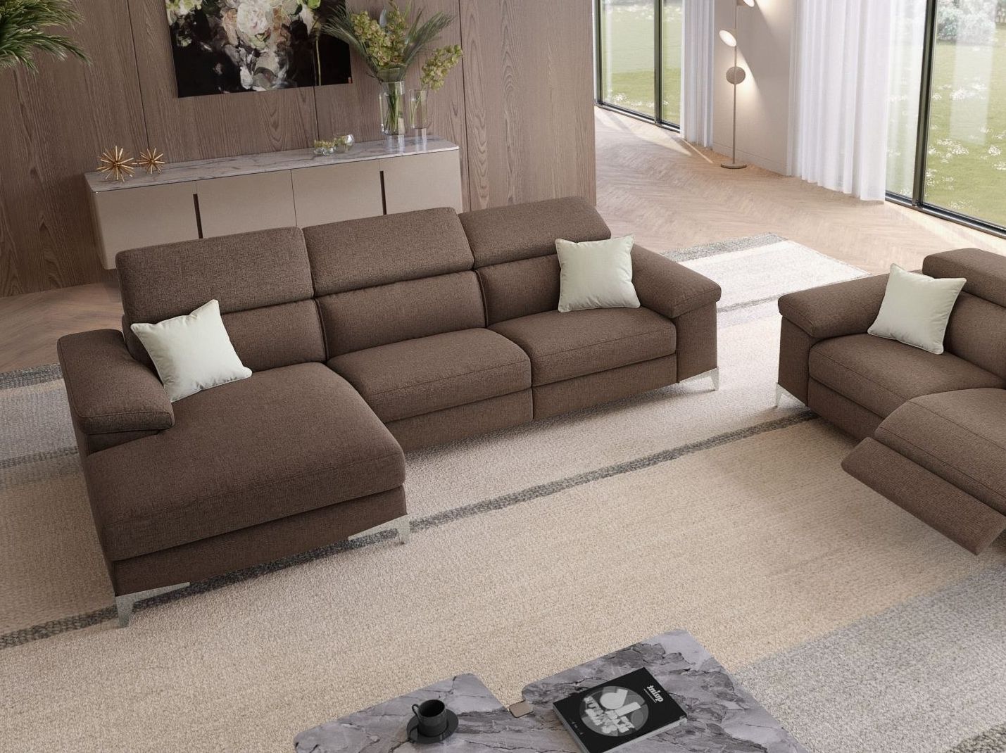 Тканевый диван с полуостровом Sofanella Venosa ARCH-00029482 - Вид №3