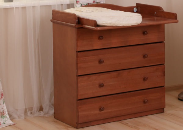 Комод с пеленальным столиком и 4 ящиками широкий АБ33.4 светлый орех ФАБРИКА ЛЕЛЬ  338475 Коричневый Santreyd  - Вид №2