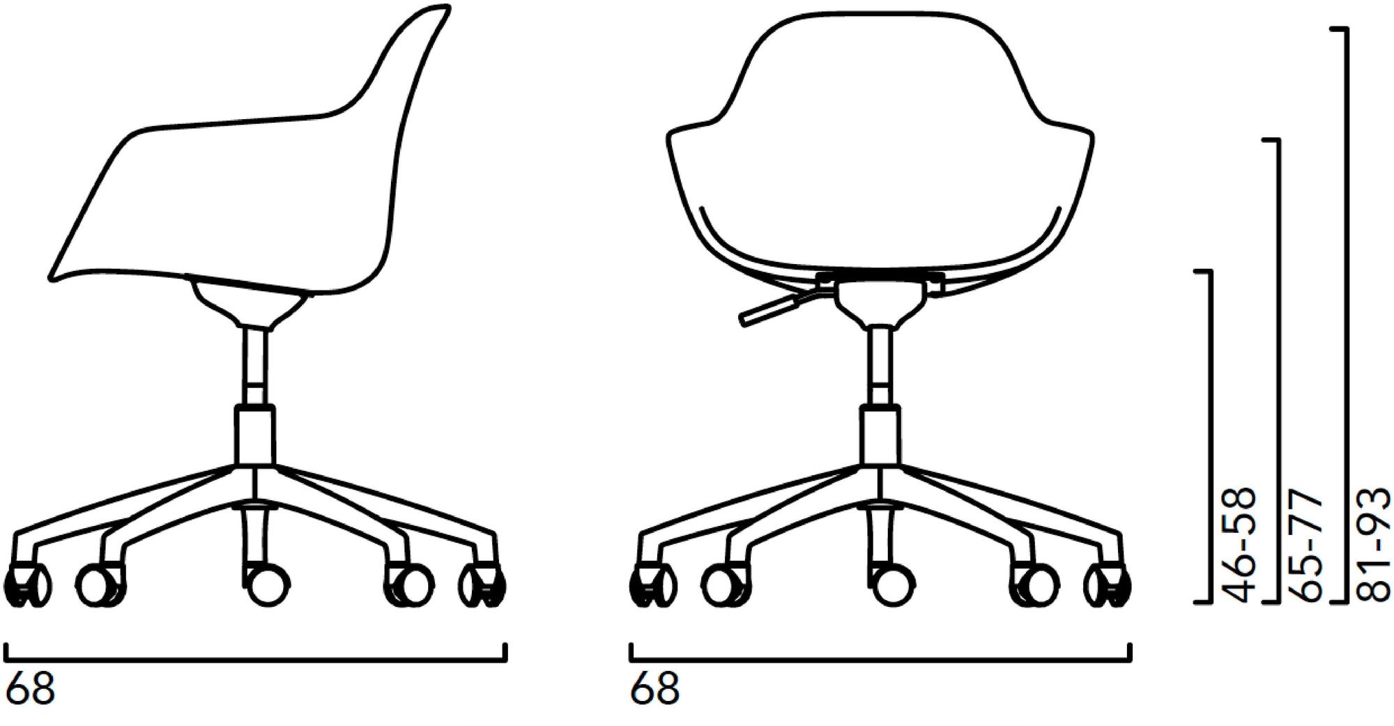 Crassevig Вращающееся кресло из полипропилена с 5 спицами Pola sun-id-1365140 - Вид №5