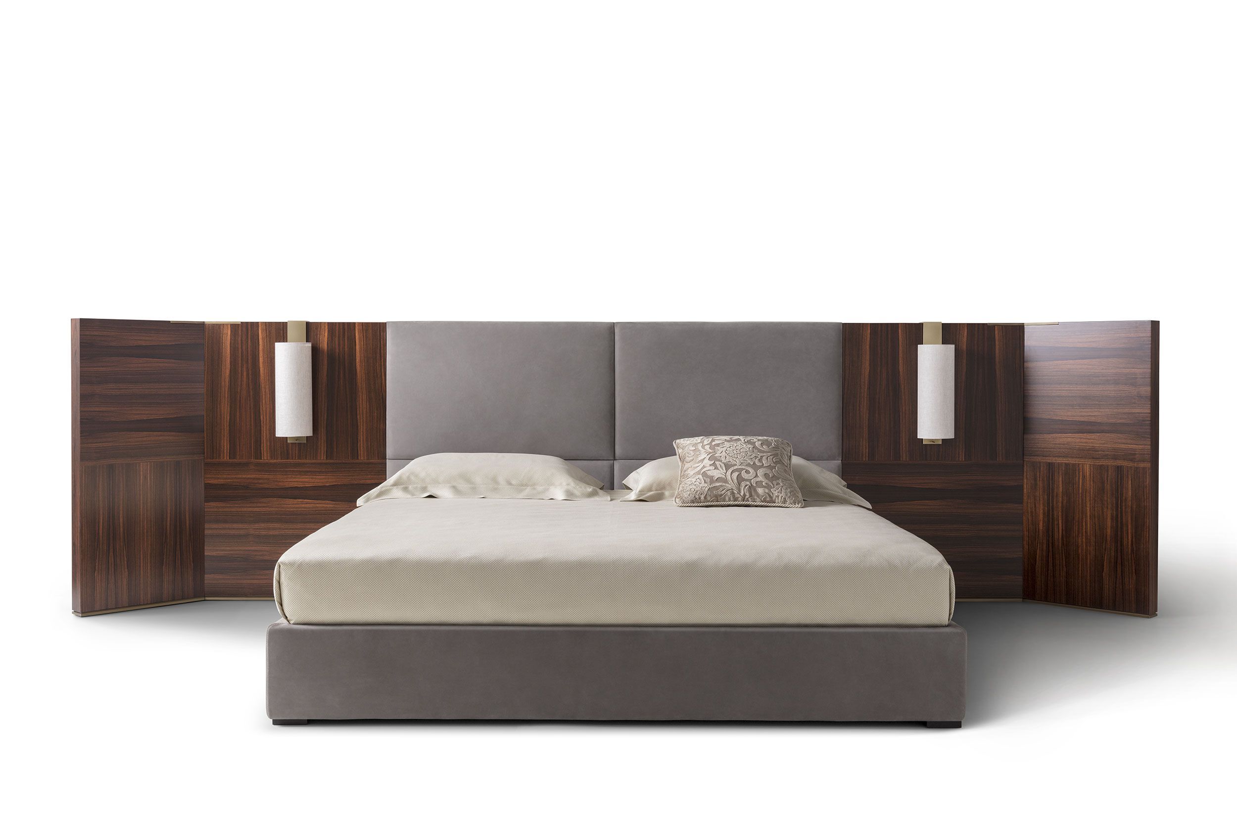 Кожаный и деревянный изголовье для двуспальной кровати OAK Metronome ARCH-00110756 - Вид №2