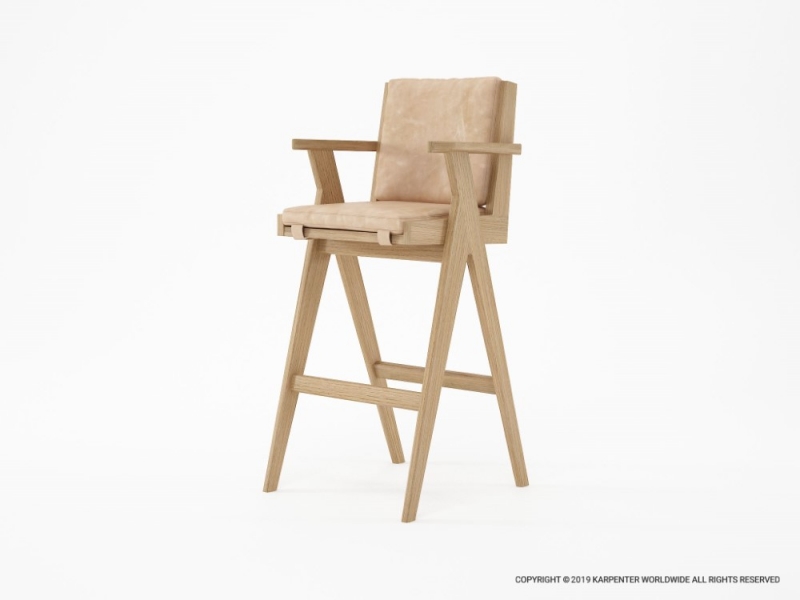 384_752 Барный стул с кожей Karpenter  - Вид №1