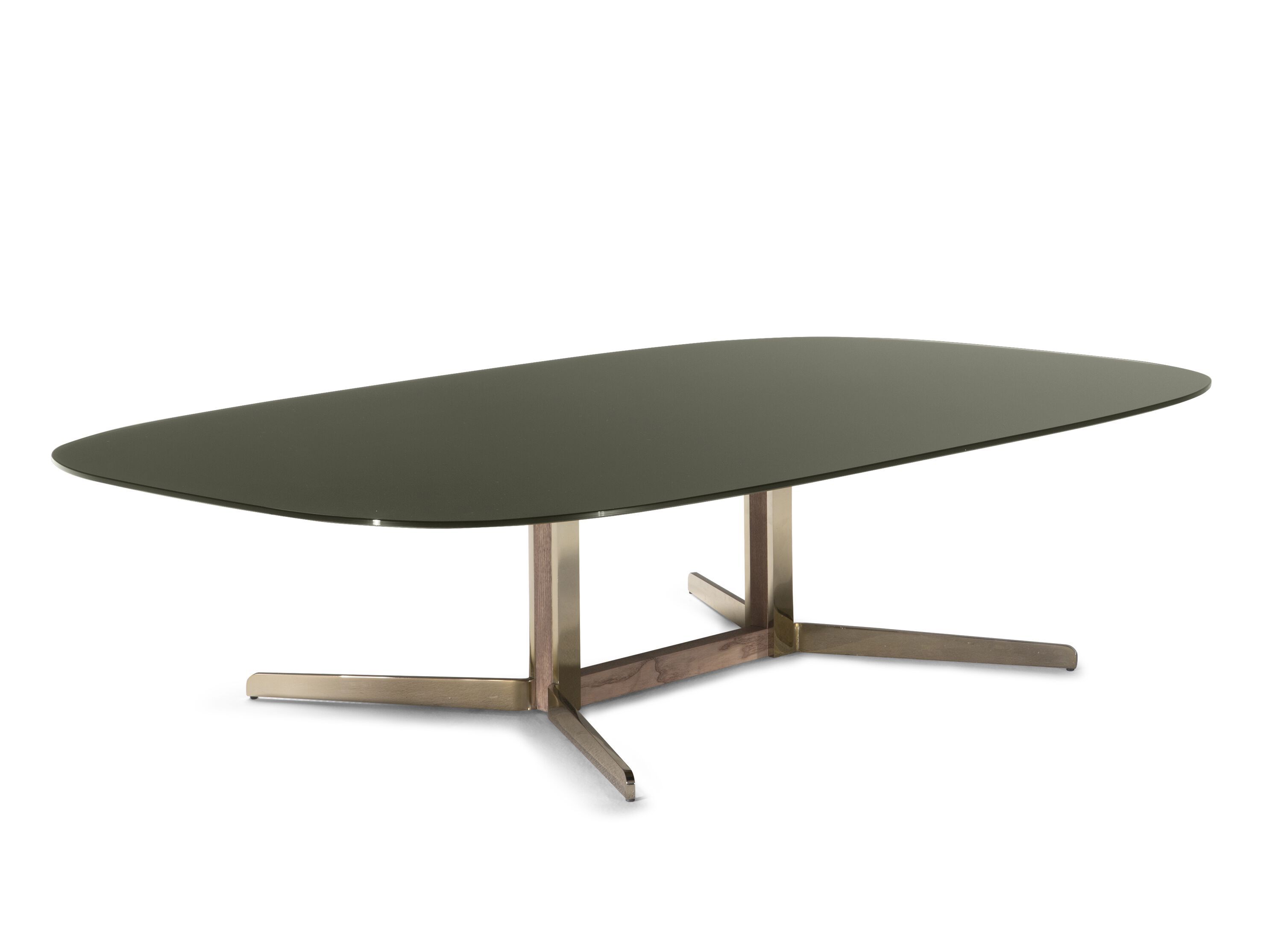 Низкий прямоугольный журнальный столик со стеклянной столешницей Natuzzi Italia Campus ARCH-00068417 - Вид №1