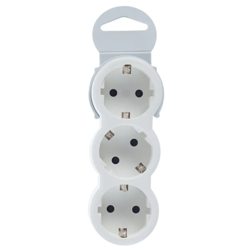Разветвитель Legrand 3 розетки с заземлением 16 А цвет белый/серый STLM-2190546 - Вид №1
