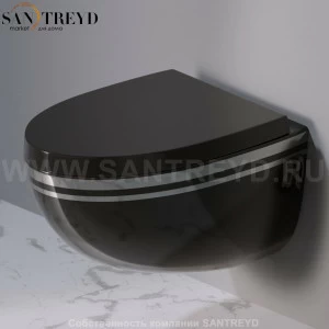 S511476P Подвесной унитаз настенный Черный A. e T. Italia OVAL Италия
