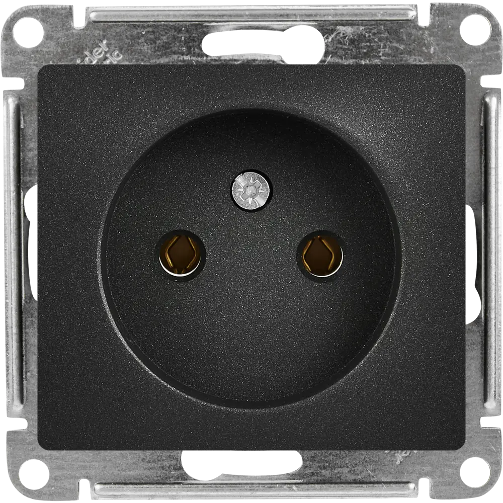 Schneider Electric Glossa - розетка встраиваемая антрацит без заземления 86710188 STLM-1113143