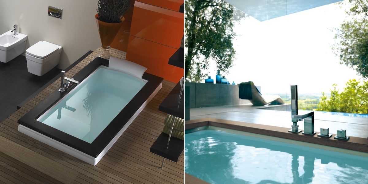 Ванна встроенная без гидромассажа Aura Uno Design 9450-081-Sx Jacuzzi 9450081SX - Вид №1