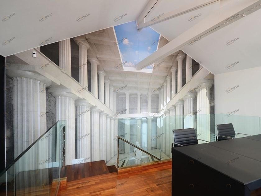 BARRISOL Акустическая натяжная стена с подсветкой из ткани для интерьера sun-id-1483202