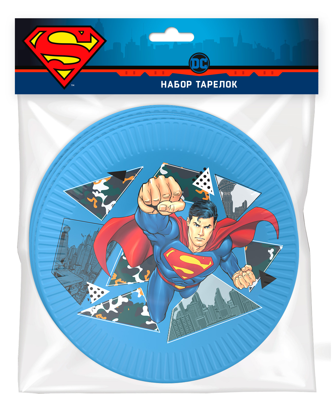 286597 Набор бумажных тарелок 6 шт. "Superman" Santreyd 