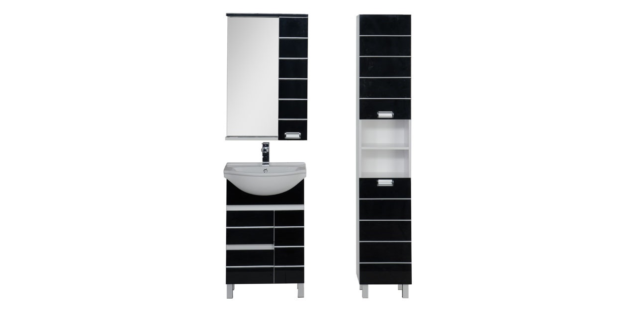 Комплект мебели Aquanet Доминика 55 черный 00171326 - Вид №1
