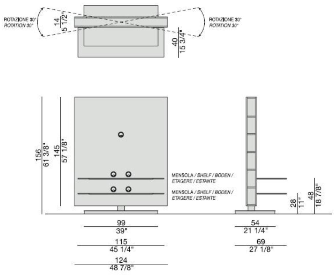 Porada Регулируемая тумба под телевизор из орехового дерева с книжным шкафом Iron sun-id-1397947 - Вид №1