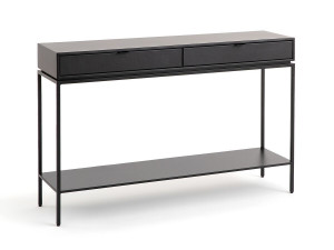 Металлическая и кожаная консоль с ящиками
