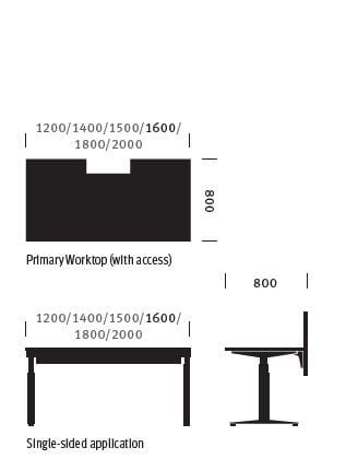 Регулируемый по высоте рабочий стол на колесах Herman Miller Ratio ARCH-00091966 - Вид №4