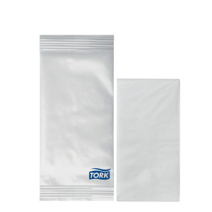 47464000 Белая обеденная салфетка в индивидуальной упаковке, сложение 1/8 Tork