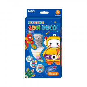 22918 Набор витражных красок с витражами "Роботы" AMOS