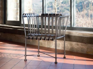 OFFICINACIANI Садовое кресло из оцинкованной стали с подлокотниками Molle Gf4001ac