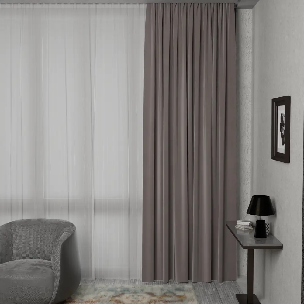 GARDEN Штора на люверсах димаут кремовая 200x280 см 89390624 STLM-1570565 - Вид №4