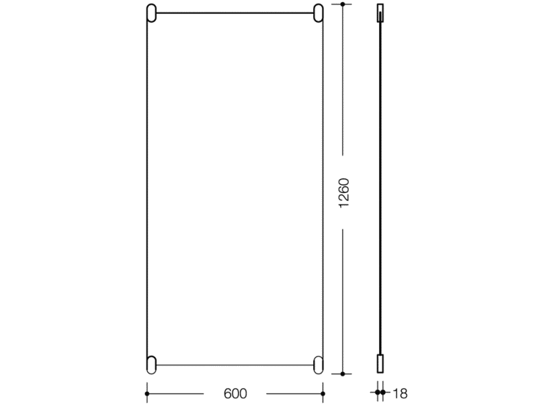 801.01.300 Настенное зеркало с кронштейнами HEWI Serie 477/801  - Вид №1