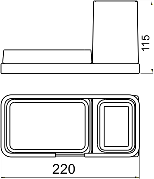 Стакан настольный Novaservis Metalia 4 6472.0 с мыльницей 64720 - Вид №1