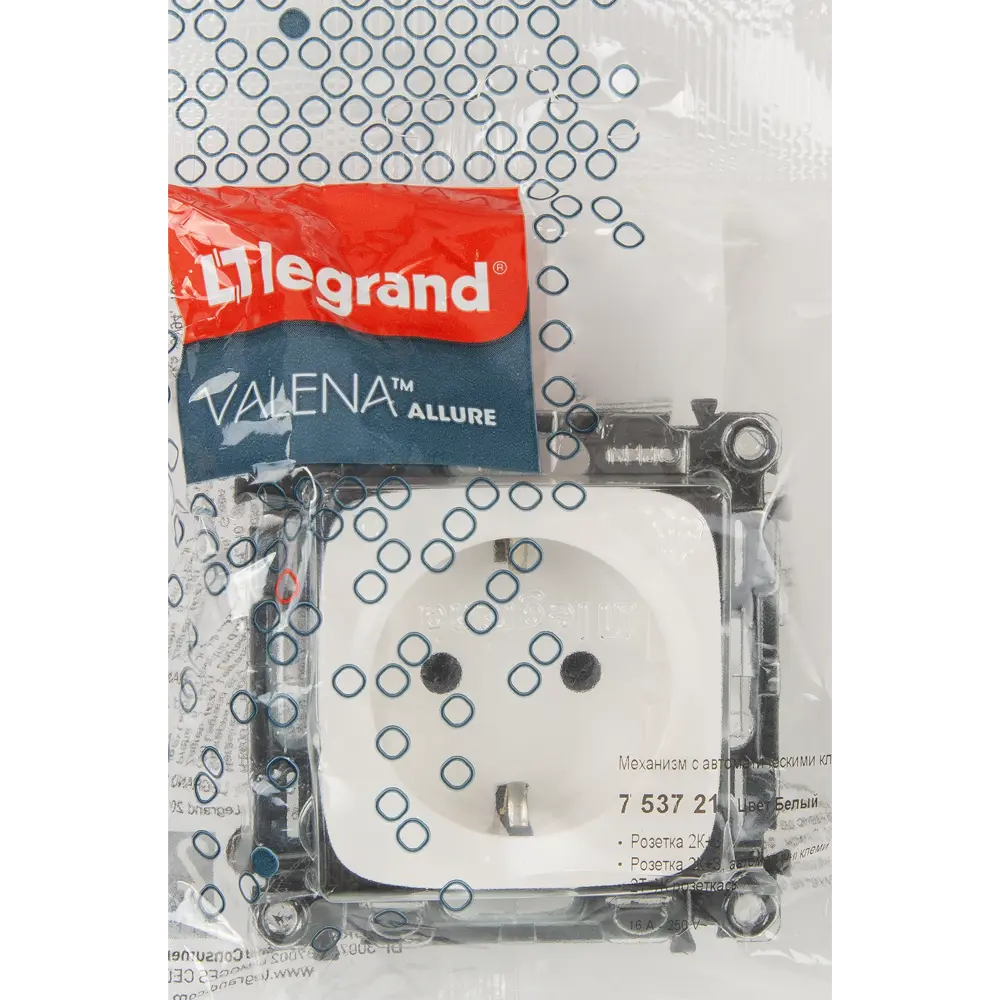 Розетка Legrand Valena Allure 2 контакта с заземлением цвет белый 82169352 STLM-2147174 - Вид №5