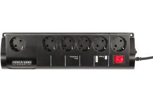 15548593 Сетевой фильтр 3м 5+1 черный Garant SISN-BLACK-10 Power Cube