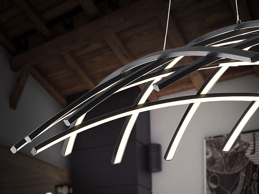 108969 Подвесной светильник 124Ø BLUETOOTH черный Schuller Trama