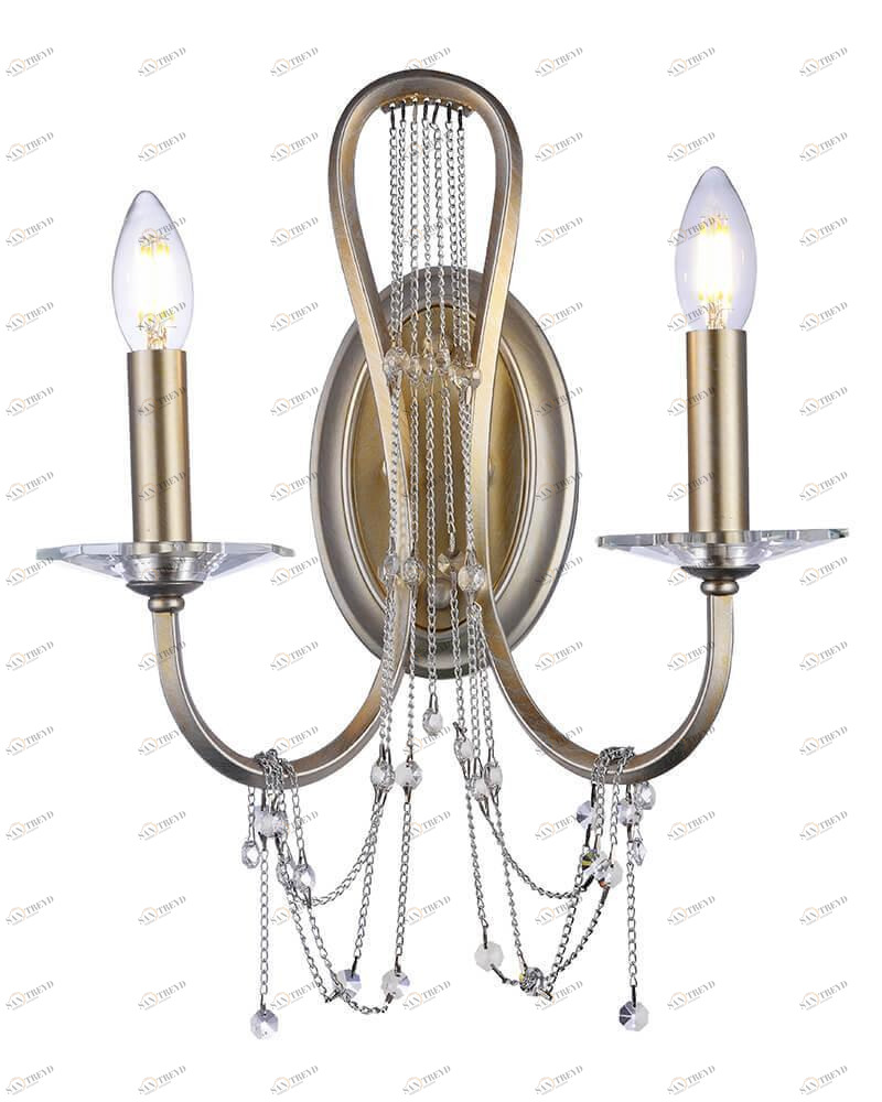 Бра настенное золотистое Lumien Hall "Вилмар" 2027/2W-SRGD LUMIEN HALL СВЕЧА 00-3931584 Золото 