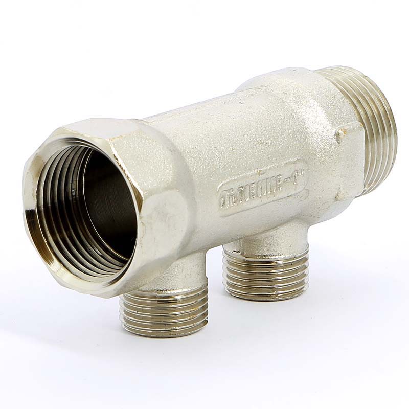 Коллектор НВ 1" никелированный TIEMME 2 выхода 1/2"Н 36мм 1910055 - Вид №4