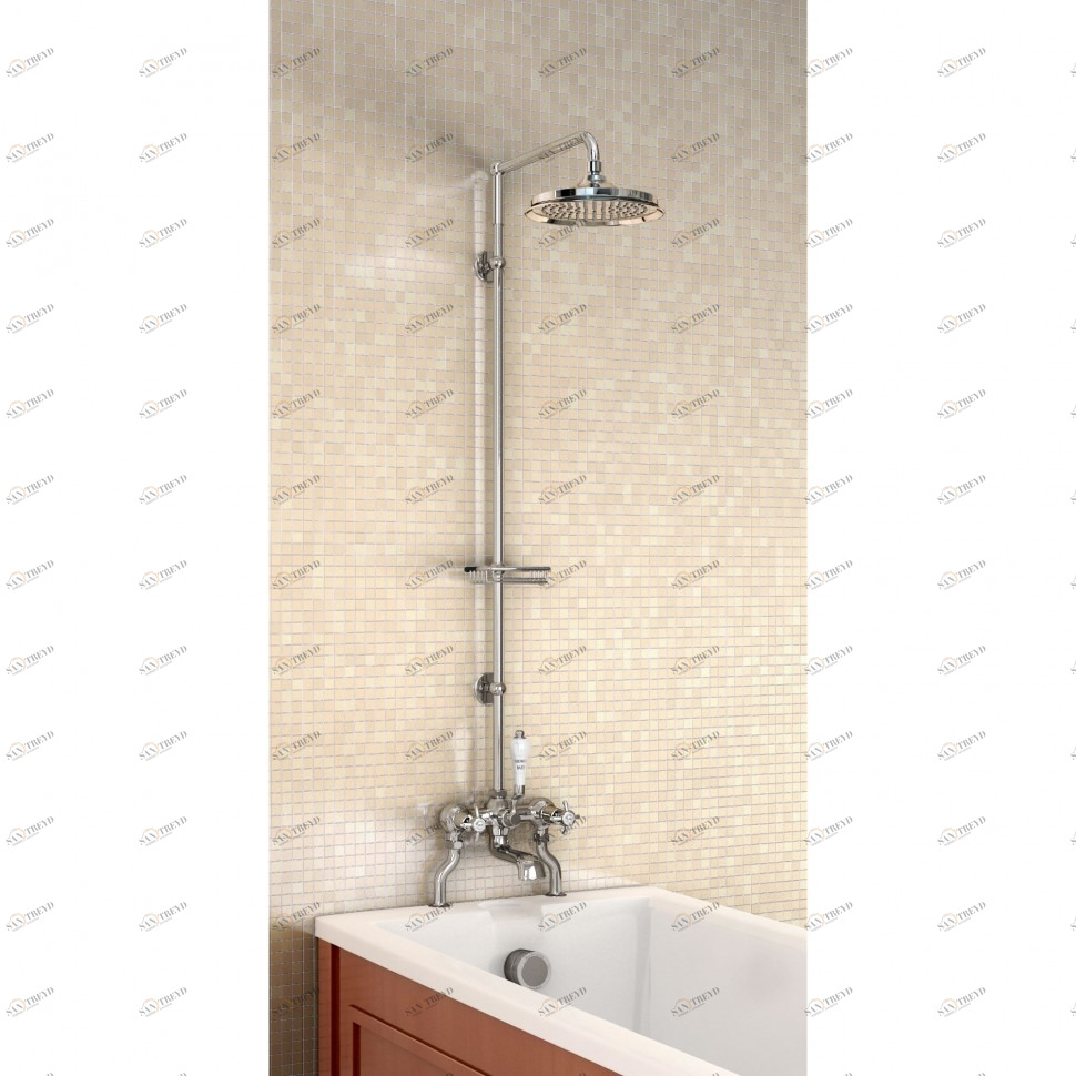 Душевая стойка со смесителем, верхняя лейка 9' [H185-AN] Anglesey Burlington T8-QT, T18, T2, V11-1, V17/ARCV17 CHR, V22/ARCV22 CHR, V23/ARCV23 CHR 