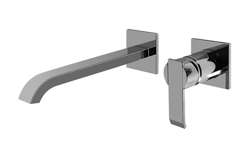 E-6236-LM38W-T Смеситель для умывальника настенный из 23,4cм носикем - внешние элементы GRAFF Qubic