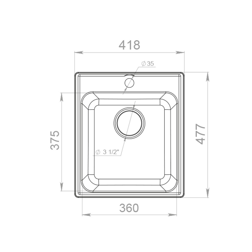 RQ21 шоколад Мойка кухонная прямоугольная Raiber  - Вид №1